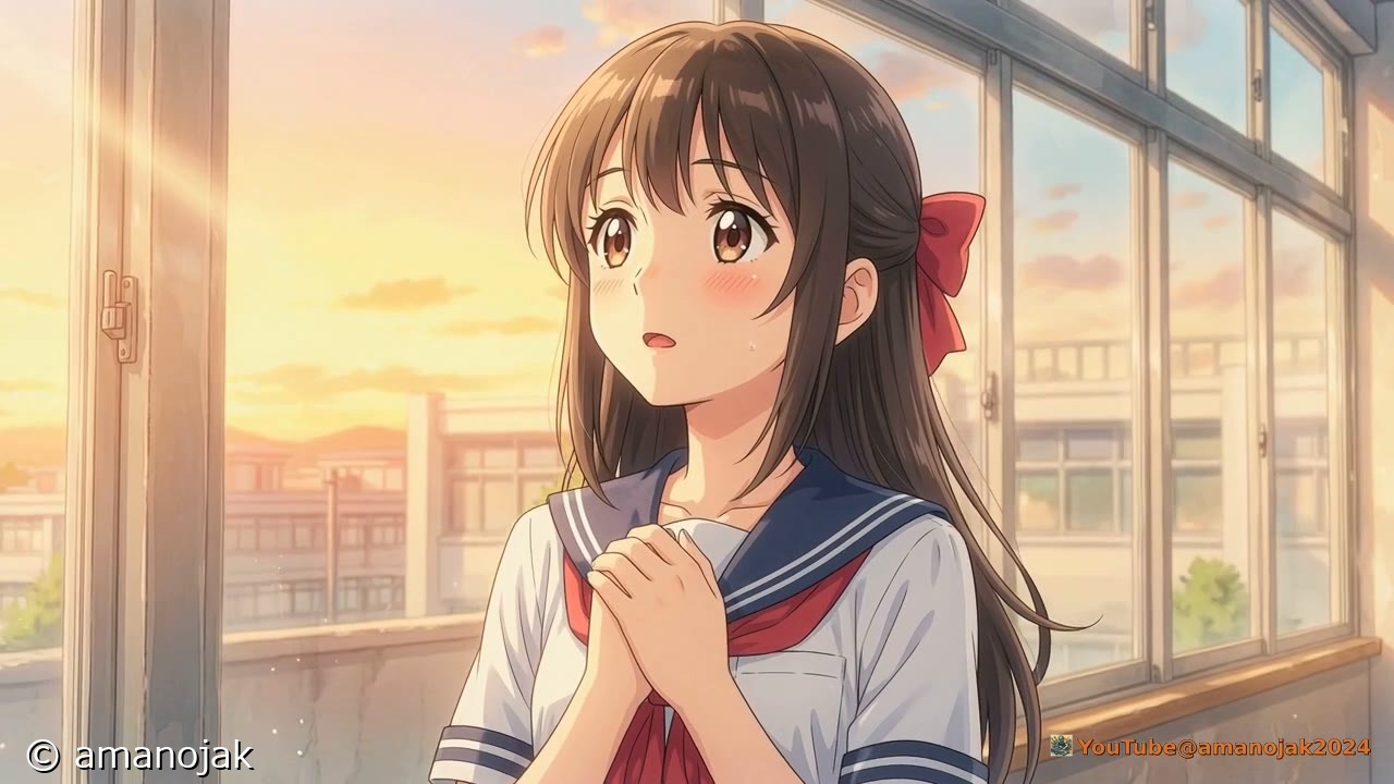 夕方の教室のわたし ©amanojak